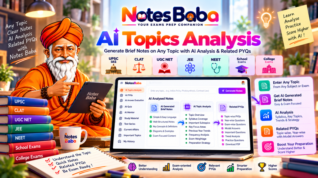 Analytic Notes Get AI Topics Analysis of any topic of any Exam with PYQs - Notes Baba