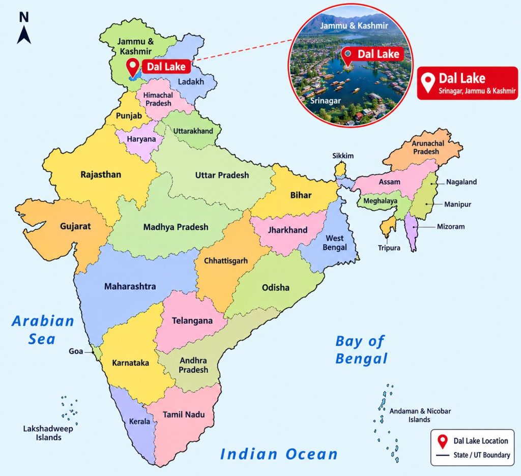 16 October 2026 - Dal Lake Map Location
